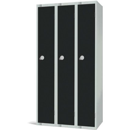 Compartment Locker, 3 Doors, Black, 1800 x 900 x 450mm, Nest of 3