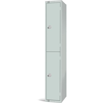 Compartment Locker, 2 Doors, Mid Grey, 1800 x 300 x 300mm