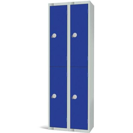 Compartment Locker, 4 Doors, Blue, 1800 x 600 x 300mm, Nest of 2