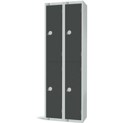 Compartment Locker, 4 Doors, Dark Grey, 1800 x 600 x 300mm, Nest of 2