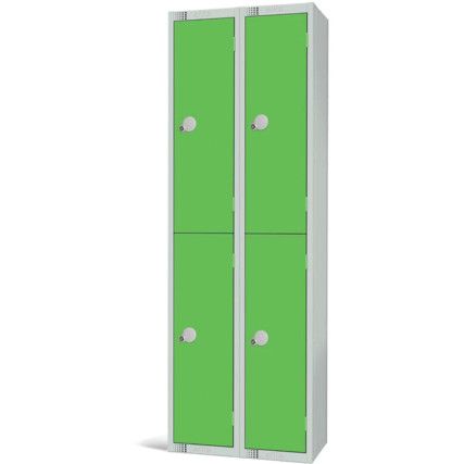 Compartment Locker, 4 Doors, Green, 1800 x 600 x 300mm, Nest of 2