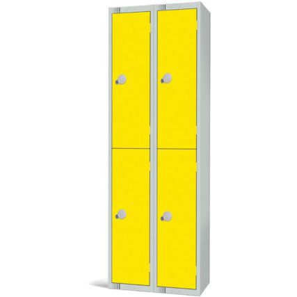 Compartment Locker, 4 Doors, Yellow, 1800 x 600 x 300mm, Nest of 2