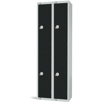 Compartment Locker, 4 Doors, Black, 1800 x 600 x 300mm, Nest of 2