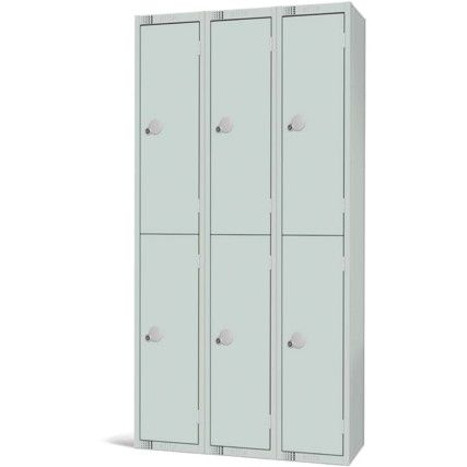 Compartment Locker, 2 Doors, Mid Grey, 1800 x 900 x 300mm, Nest of 3