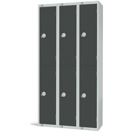 Compartment Locker, 2 Doors, Dark Grey, 1800 x 900 x 300mm, Nest of 3