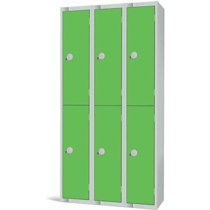 Compartment Locker, 6 Doors, Green, 1800 x 900 x 300mm, Nest of 3