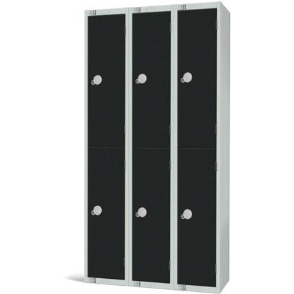 Compartment Locker, 2 Doors, Black, 1800 x 900 x 300mm, Nest of 3