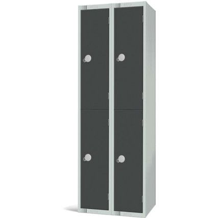 Compartment Locker, 4 Doors, Dark Grey, 1800 x 600 x 450mm, Nest of 2