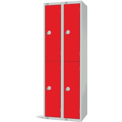 Compartment Locker, 4 Doors, Red, 1800 x 600 x 450mm, Nest of 2