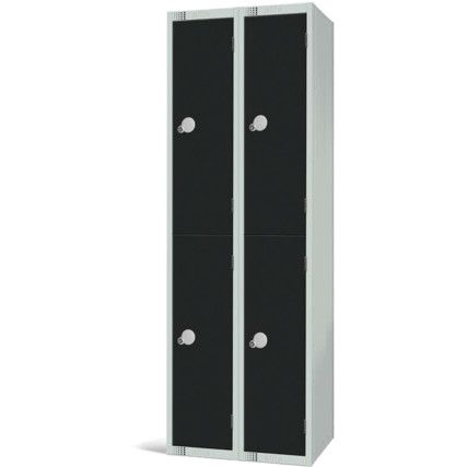 Compartment Locker, 4 Doors, Black, 1800 x 600 x 450mm, Nest of 2