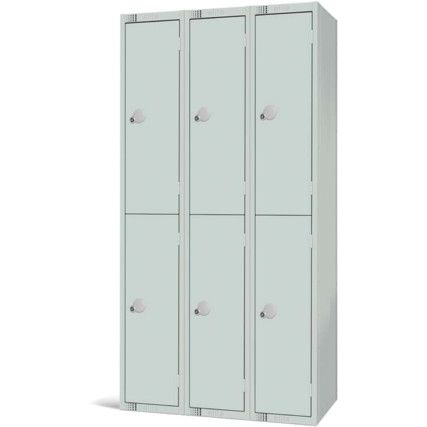 Compartment Locker, 2 Doors, Mid Grey, 1800 x 900 x 450mm, Nest of 3