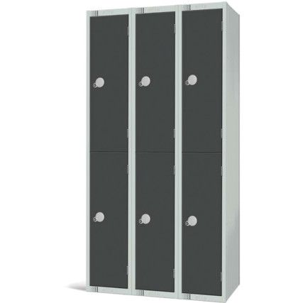 Compartment Locker, 2 Doors, Dark Grey, 1800 x 900 x 450mm, Nest of 3