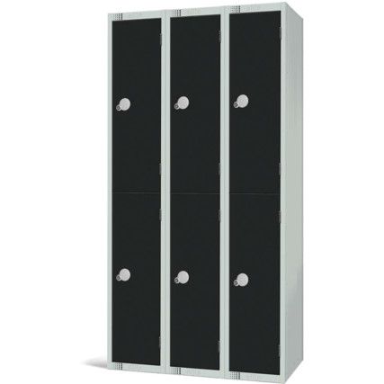 Compartment Locker, 2 Doors, Black, 1800 x 900 x 450mm, Nest of 3