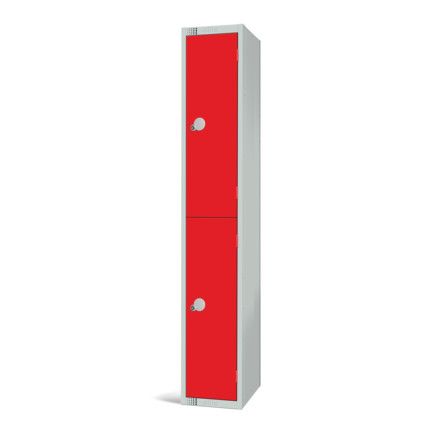 Compartment Locker, 2 Doors, Red, 1800 x 450 x 450mm