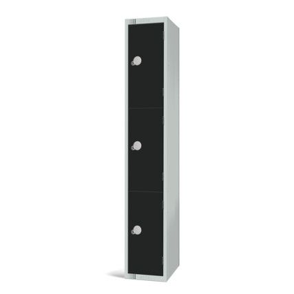 Compartment Locker, 3 Doors, Black, 1800 x 300 x 300mm