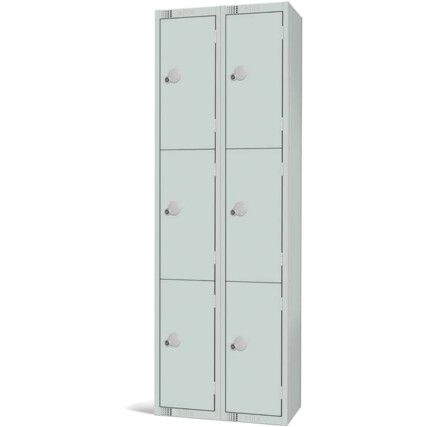 Compartment Locker, 6 Doors, Mid Grey, 1800 x 600 x 300mm, Nest of 2