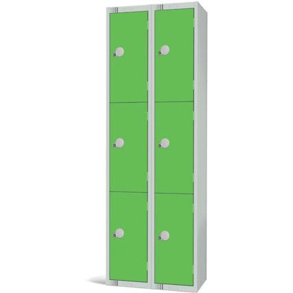 Compartment Locker, 6 Doors, Green, 1800 x 600 x 300mm, Nest of 2