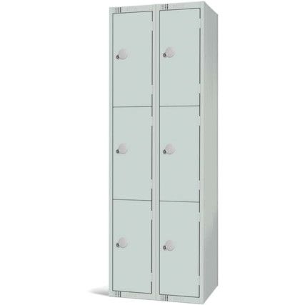 Compartment Locker, 6 Doors, Mid Grey, 1800 x 600 x 450mm, Nest of 2