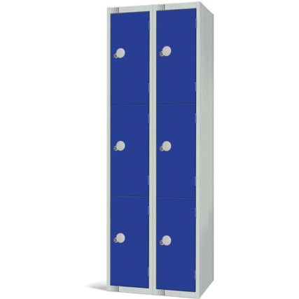 Compartment Locker, 6 Doors, Blue, 1800 x 600 x 450mm, Nest of 2