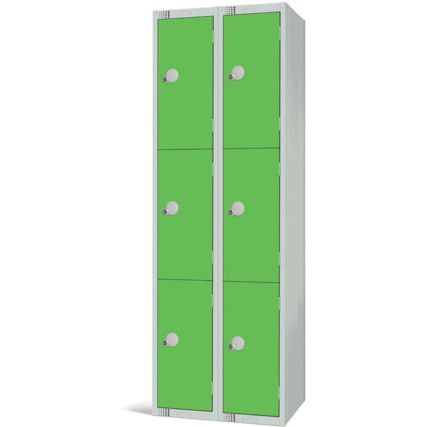 Compartment Locker, 6 Doors, Green, 1800 x 600 x 450mm, Nest of 2