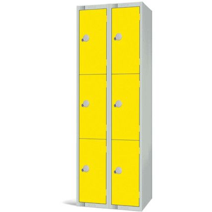 Compartment Locker, 6 Doors, Yellow, 1800 x 600 x 450mm, Nest of 2