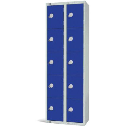 Compartment Locker, 10 Doors, Blue, 1800 x 600 x 300mm, Nest of 2