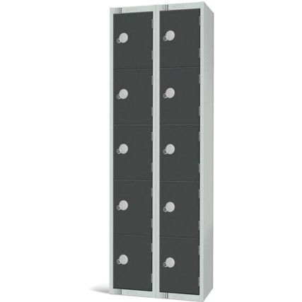 Compartment Locker, 10 Doors, Dark Grey, 1800 x 600 x 300mm, Nest of 2