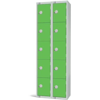 Compartment Locker, 10 Doors, Green, 1800 x 600 x 300mm, Nest of 2