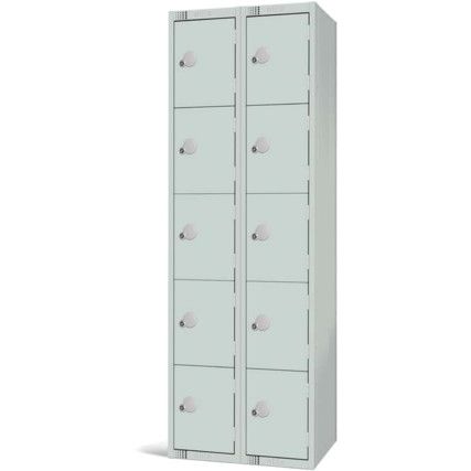 Compartment Locker, 10 Doors, Mid Grey, 1800 x 600 x 450mm, Nest of 2