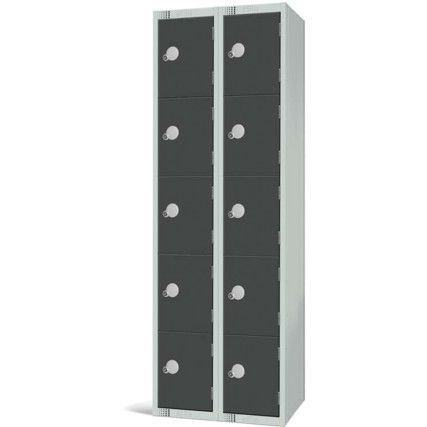 Compartment Locker, 10 Doors, Dark Grey, 1800 x 600 x 450mm, Nest of 2