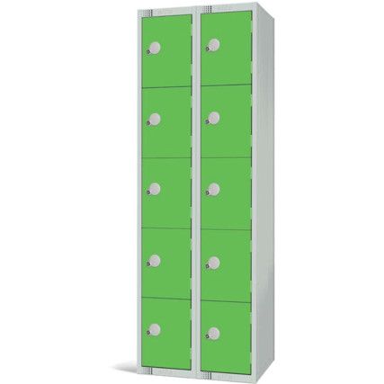 Compartment Locker, 10 Doors, Green, 1800 x 600 x 450mm, Nest of 2