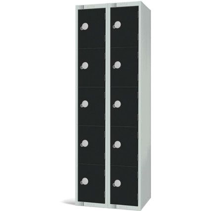 Compartment Locker, 10 Doors, Black, 1800 x 600 x 450mm, Nest of 2