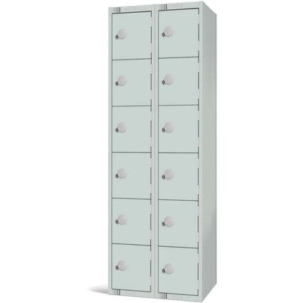 Compartment Locker, 12 Doors, Mid Grey, 1800 x 600 x 300mm, Nest of 2