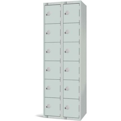 Compartment Locker, 12 Doors, Mid Grey, 1800 x 600 x 450mm, Nest of 2