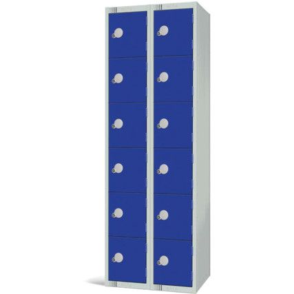 Compartment Locker, 12 Doors, Blue, 1800 x 600 x 450mm, Nest of 2