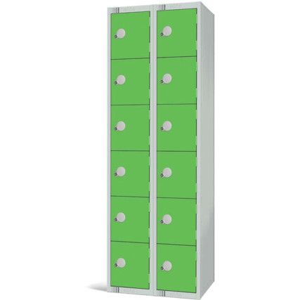 Compartment Locker, 12 Doors, Green, 1800 x 600 x 450mm, Nest of 2