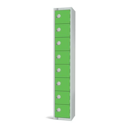 Compartment Locker, 8 Doors, Green, 1800 x 300 x 300mm