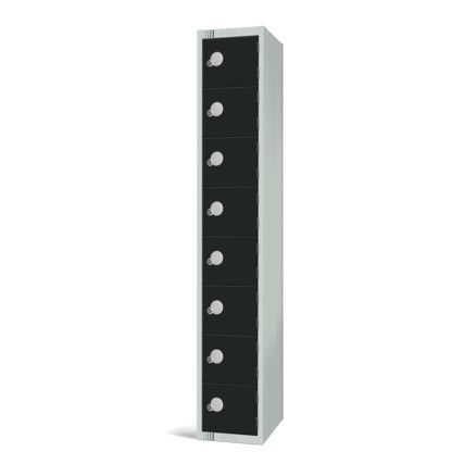 Compartment Locker, 8 Doors, Black, 1800 x 300 x 300mm