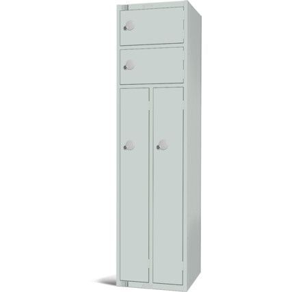 Workwear Locker, 4 Doors, Mid Grey, 1800 x 450 x 450mm