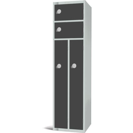 Workwear Locker, 4 Doors, Dark Grey, 1800 x 450 x 450mm