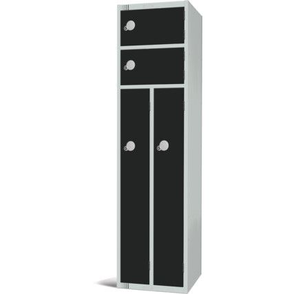 Workwear Locker, 4 Doors, Black, 1800 x 450 x 450mm