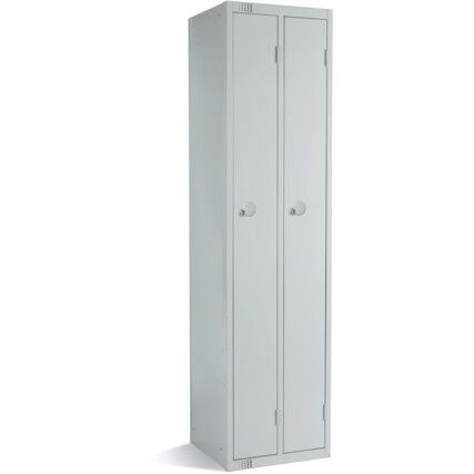 Space Saving Locker, 2 Doors, Mid Grey, 1800 x 450 x 450mm