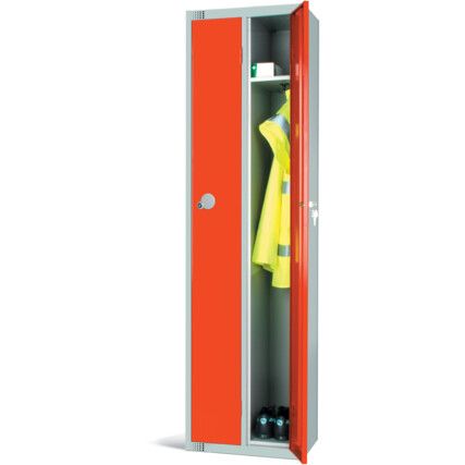 Space Saving Locker, 2 Doors, Red, 1800 x 450 x 450mm