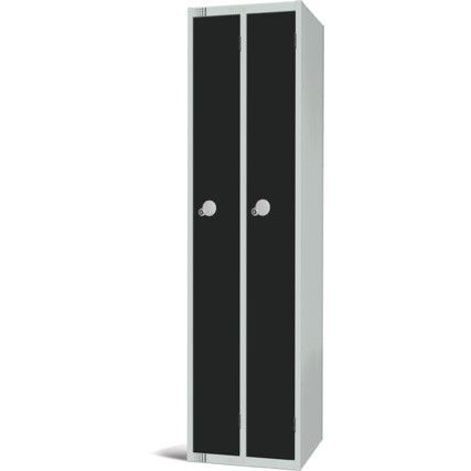 Space Saving Locker, 2 Doors, Black, 1800 x 450 x 450mm