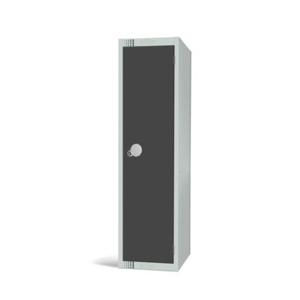 Low Height Locker, Single Door, Dark Grey, 1370 x 300 x 380mm