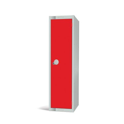 Low Height Locker, Single Door, Red, 1370 x 300 x 380mm