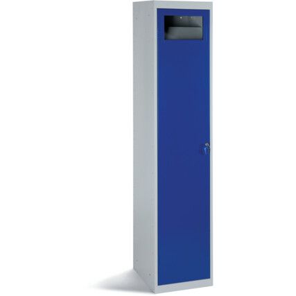 Garment Collection Locker, Single Door, Blue, 1830 x 381 x 457mm