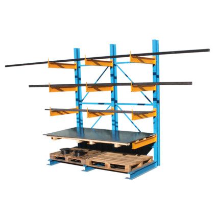 Cantilever Racking, 15 Shelves, 250kg Shelf Capacity, 3000mm x 1200mm, Blue