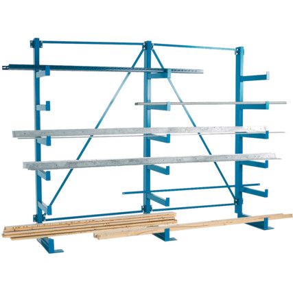 Cantilever Racking, 6 Shelves, 200kg Shelf Capacity, 2100mm x 610mm, Blue