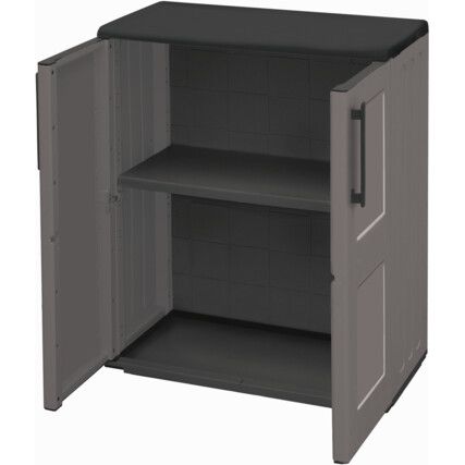 COMPACT INDUSTRIAL PLASTIC UTILITY CUPBOARD - DOUBLE DOOR